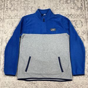 Eddie Bauer Pullover Youth Quest Fleece Blue/Gray 1/4 Zip Size Large 14/16